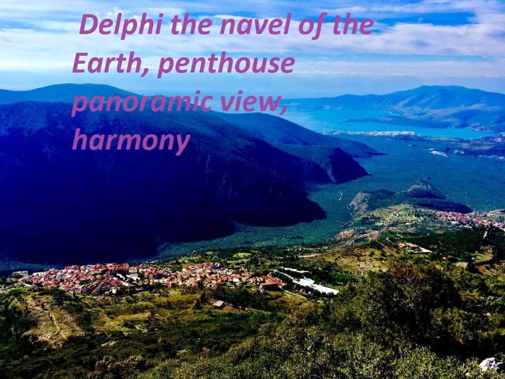 Delphi Celebrity V I P The Navel Of The Earth, Center-Delphi-Penthouse Galaxy&Sky Panoramic View, Harmony&Yoga Apartman Kültér fotó